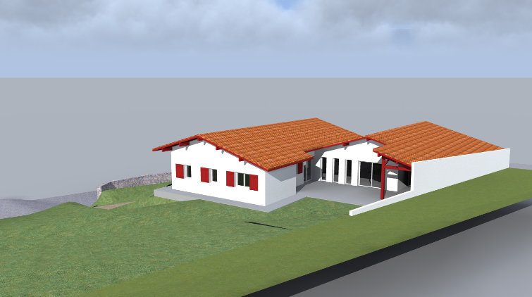 Création d'une maison, Espelette, Pays Basque 